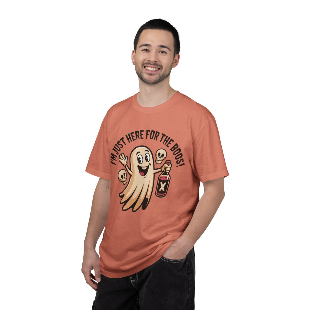 Halloween Ghost T‑Shirt — "I'm Just Here for the Boos!" Funny Party Tee