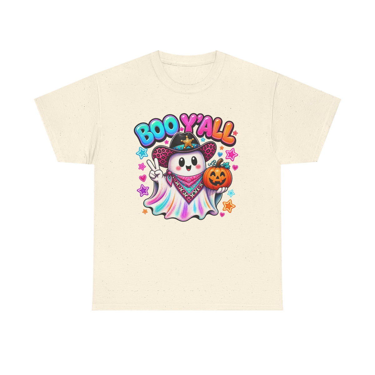 Boo Y’all Ghost Tee — Cute Halloween Pumpkin Trick-or-Treat T-Shirt