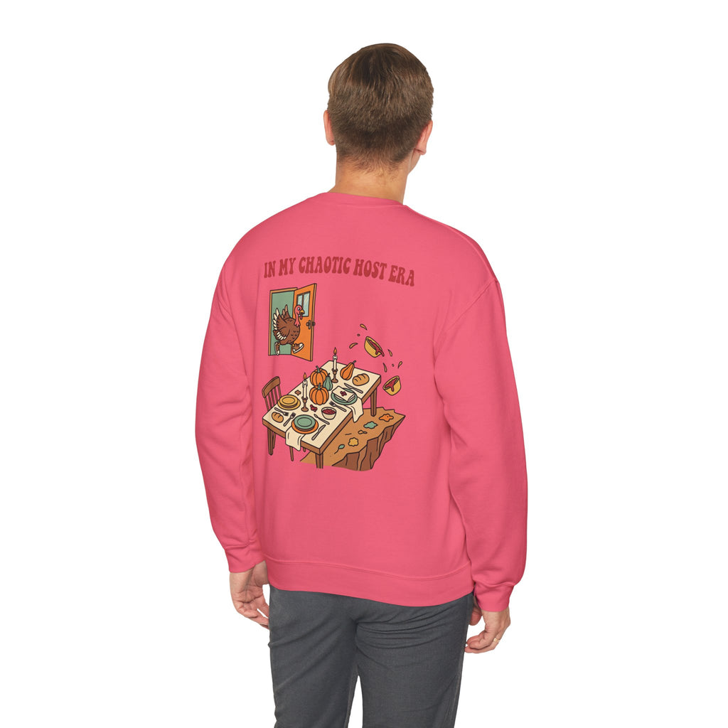 Funny Thanksgiving Host Crewneck Sweatshirt — My Table Seats 6 My Anxiety Seats 12 Gift Pullover
