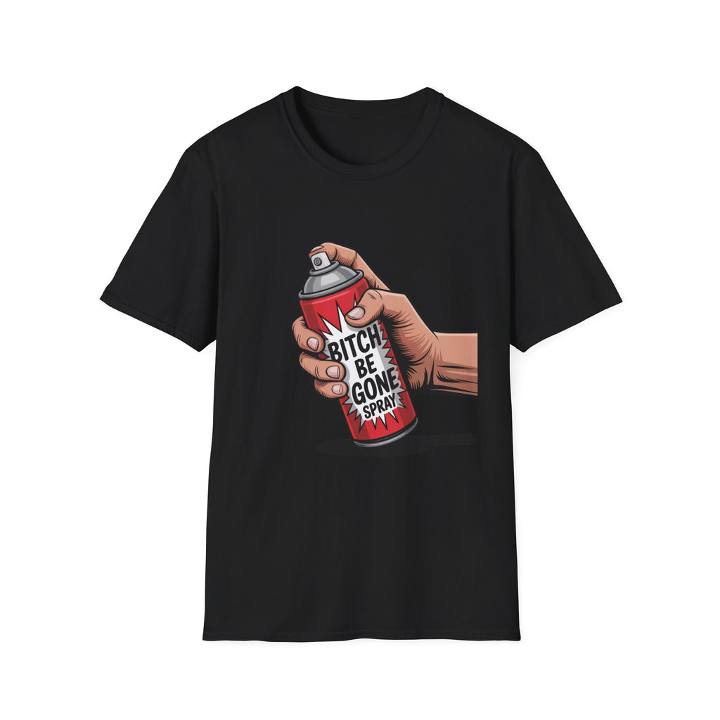 Funny 'Bitch, Be Gone' Spray T-Shirt — Pop Art Spray Can Graphic Tee