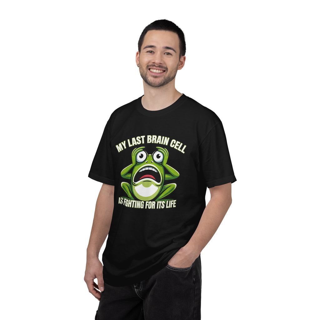 Funny Frog Graphic T-Shirt — My Last Brain Cell Is Fighting For Its Life Humor Gift Tee for Women