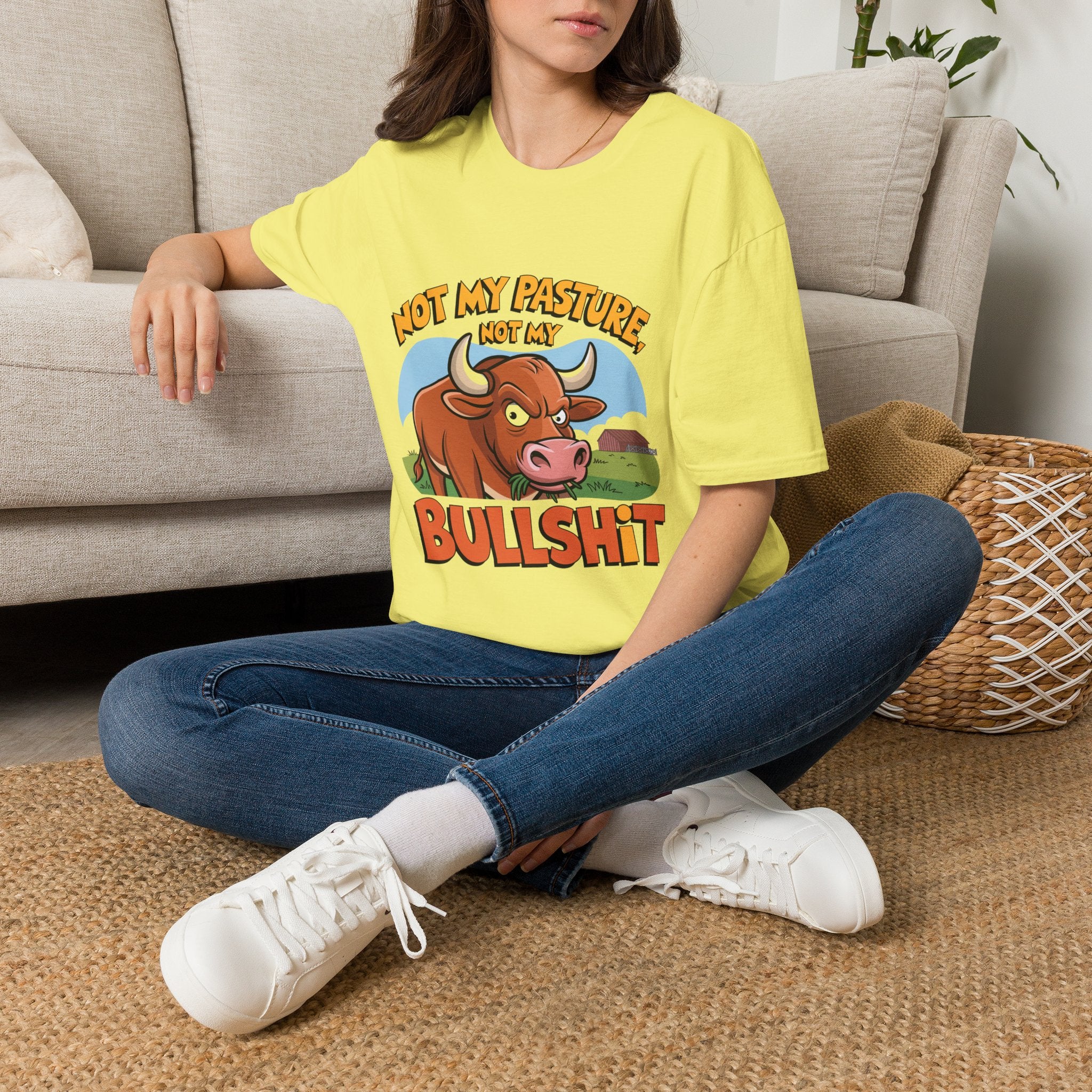 Not My Pasture Not My Bullshit T-Shirt — Funny Cow Graphic Tee
