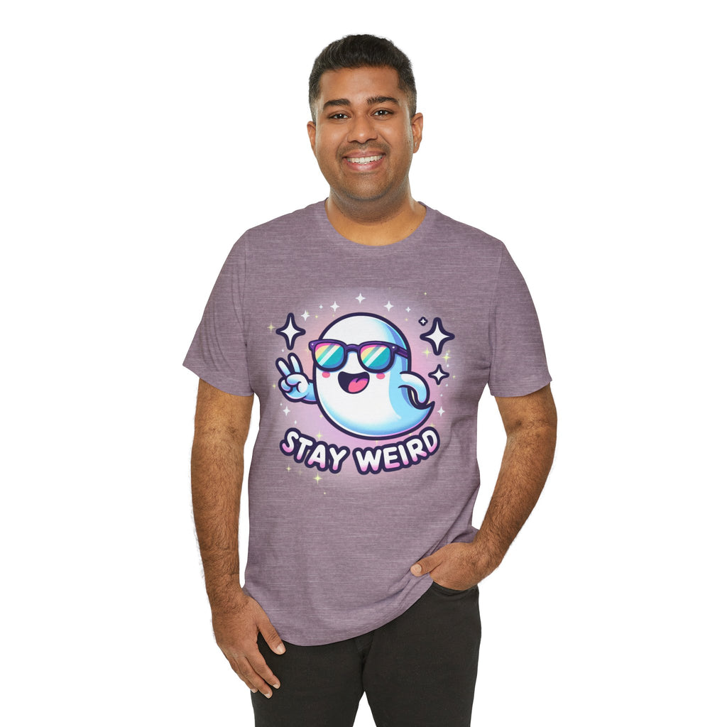 Stay Weird Ghost T-Shirt — Cute Cartoon Ghost with Sunglasses