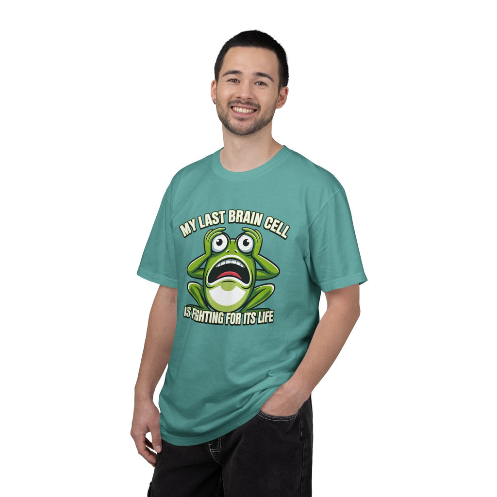 Funny Frog Graphic T-Shirt — My Last Brain Cell Is Fighting For Its Life Humor Gift Tee for Women
