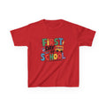 First Day of School Kids T-Shirt — Colorful Back-to-School Tee with School Bus Design