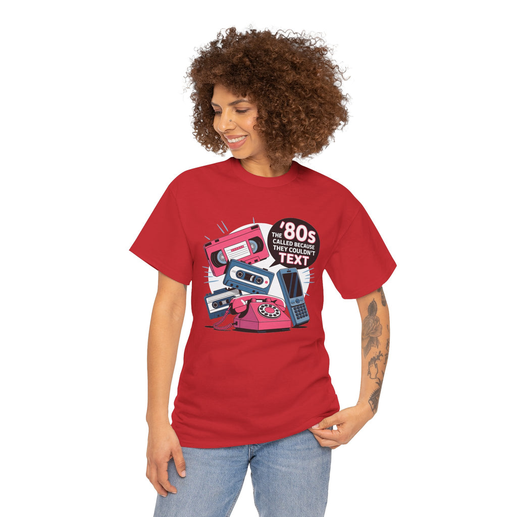 '80s Retro Phones Tee – Vintage Rotary, Cassette & Brick Cell Graphic T-Shirt