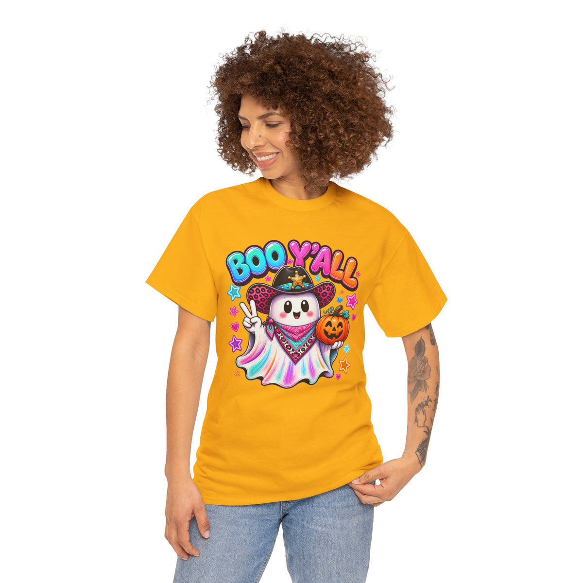 Boo Y’all Ghost Tee — Cute Halloween Pumpkin Trick-or-Treat T-Shirt