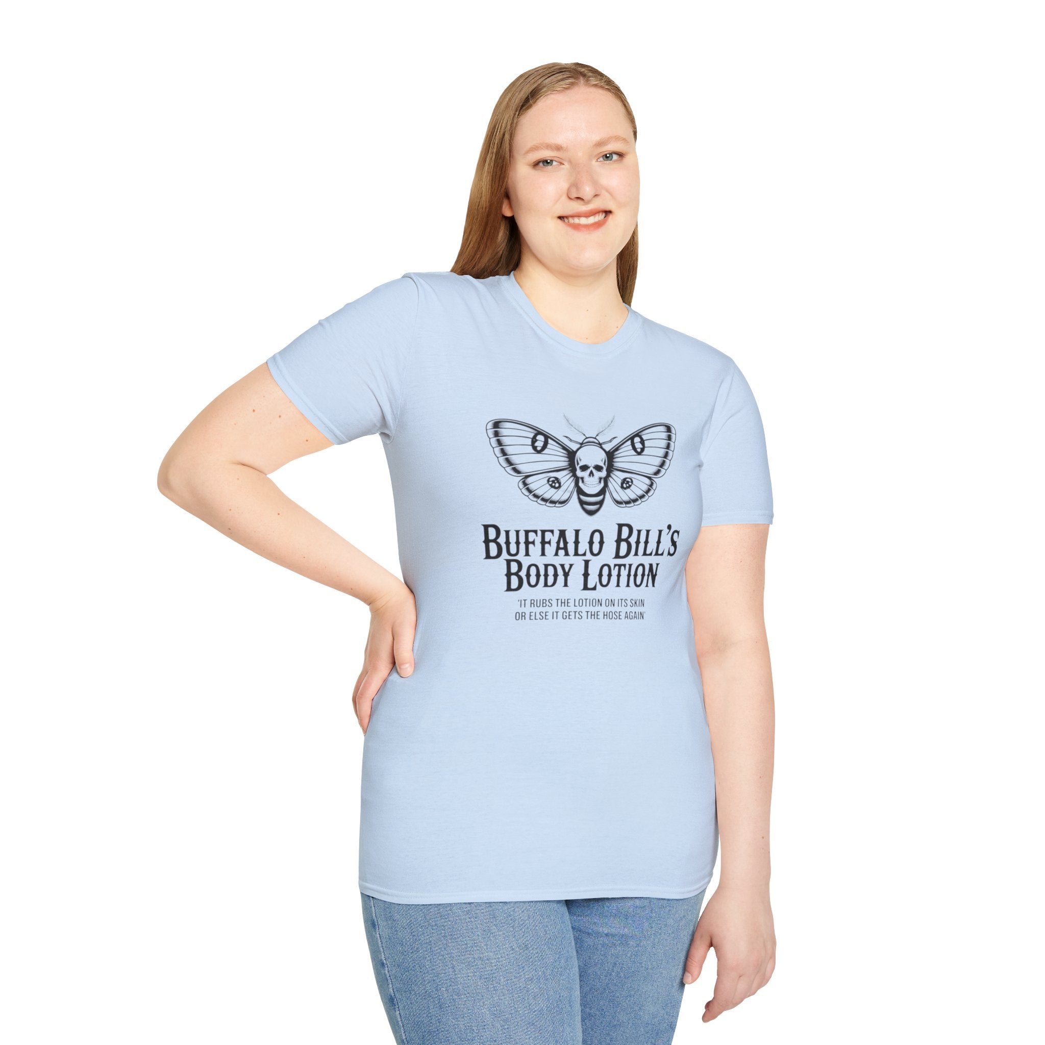 Buffalo Bill’s Body Lotion Graphic T-Shirt — Moth Skull Vintage Horror Tee