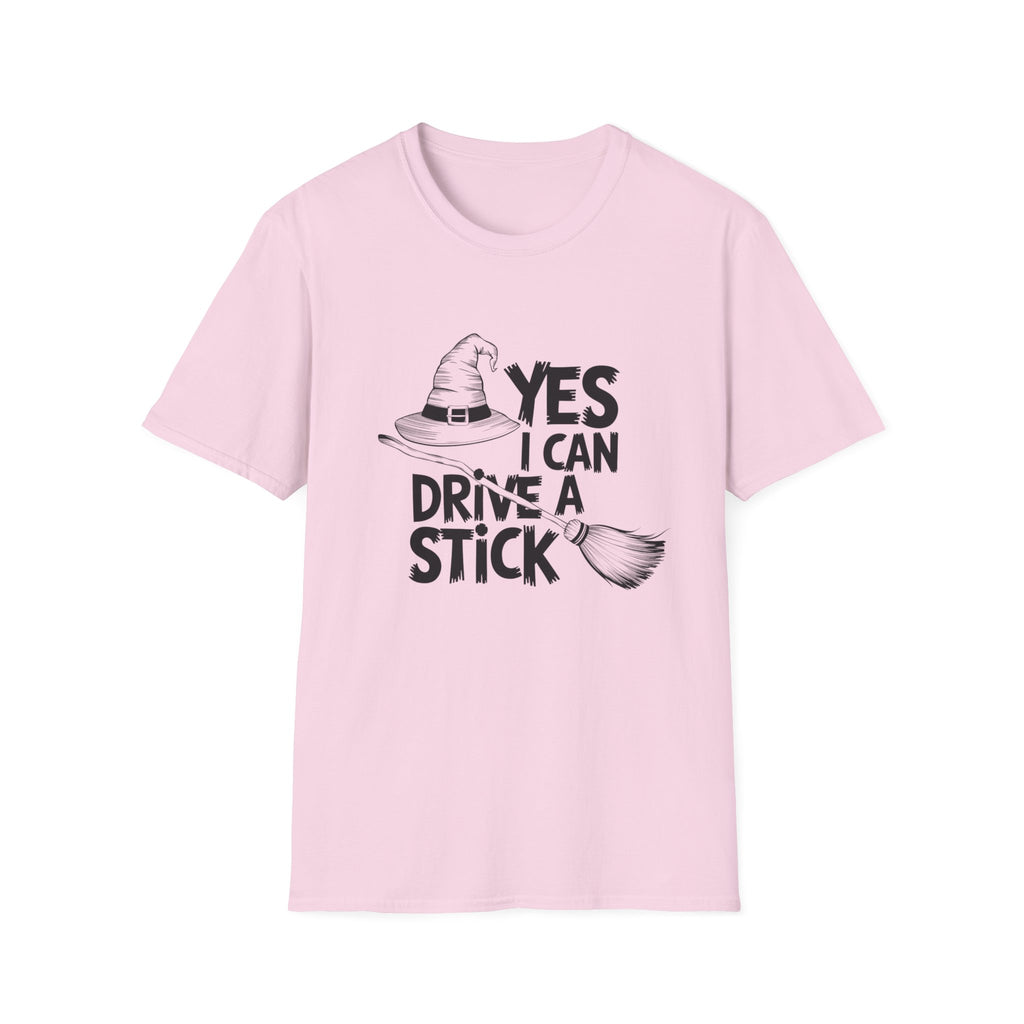Witch Hat Tee - "Yes I Can Drive a Stick" Halloween T-Shirt