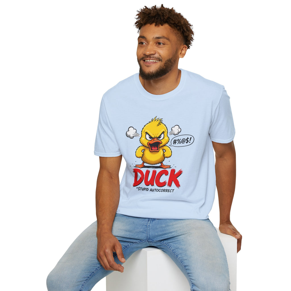Angry Duck T-Shirt — Funny "Duck (Stupid Autocorrect)" Graphic Tee