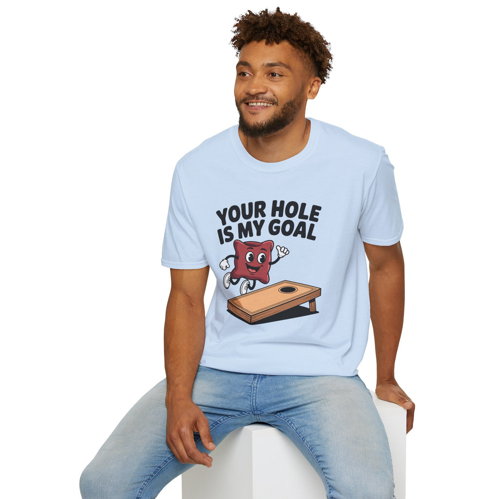 Cornhole Game T‑Shirt — "Your Hole Is My Goal" Funny Cornhole Tee