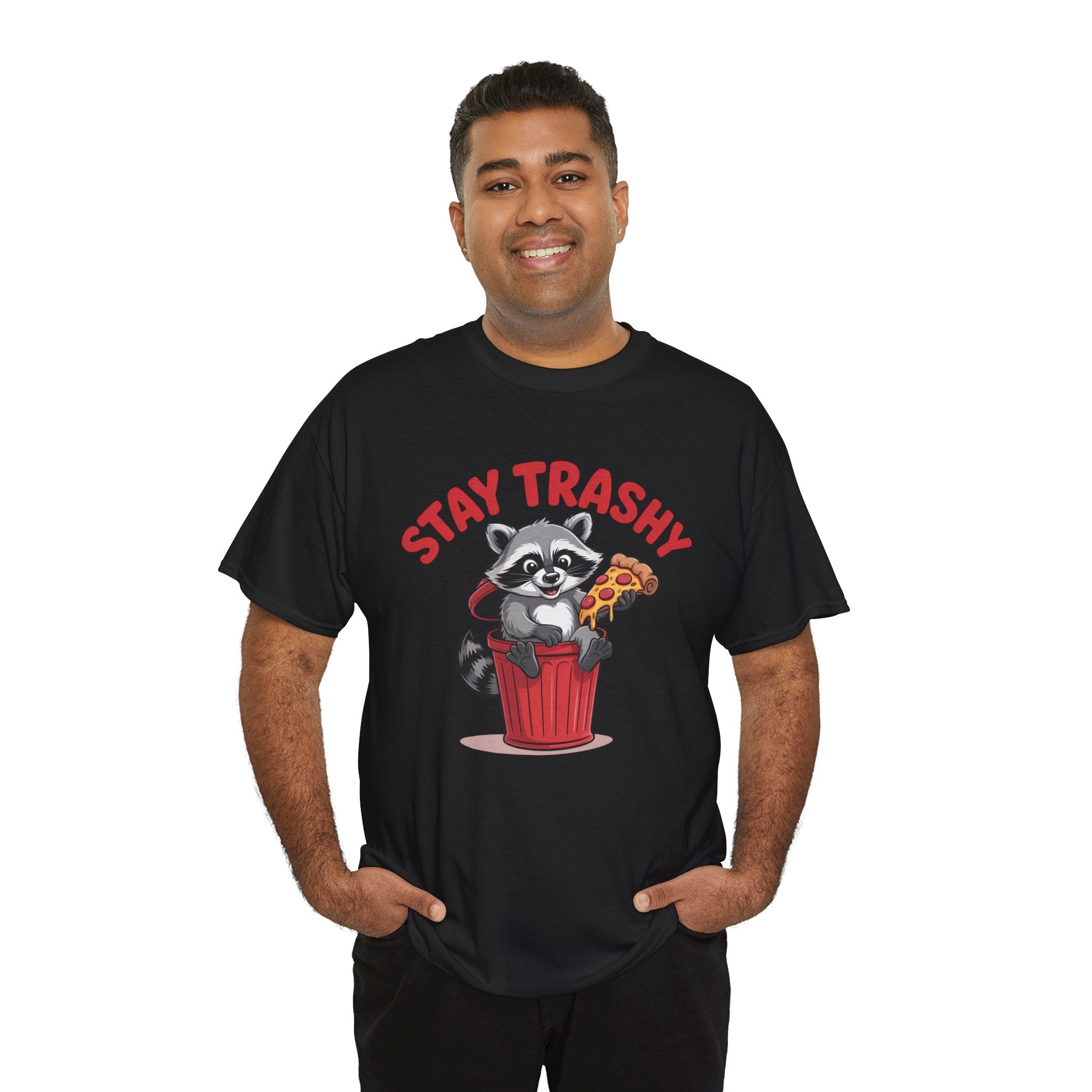 Funny Raccoon T-Shirt — Stay Trashy Humor Gift Tee for Women