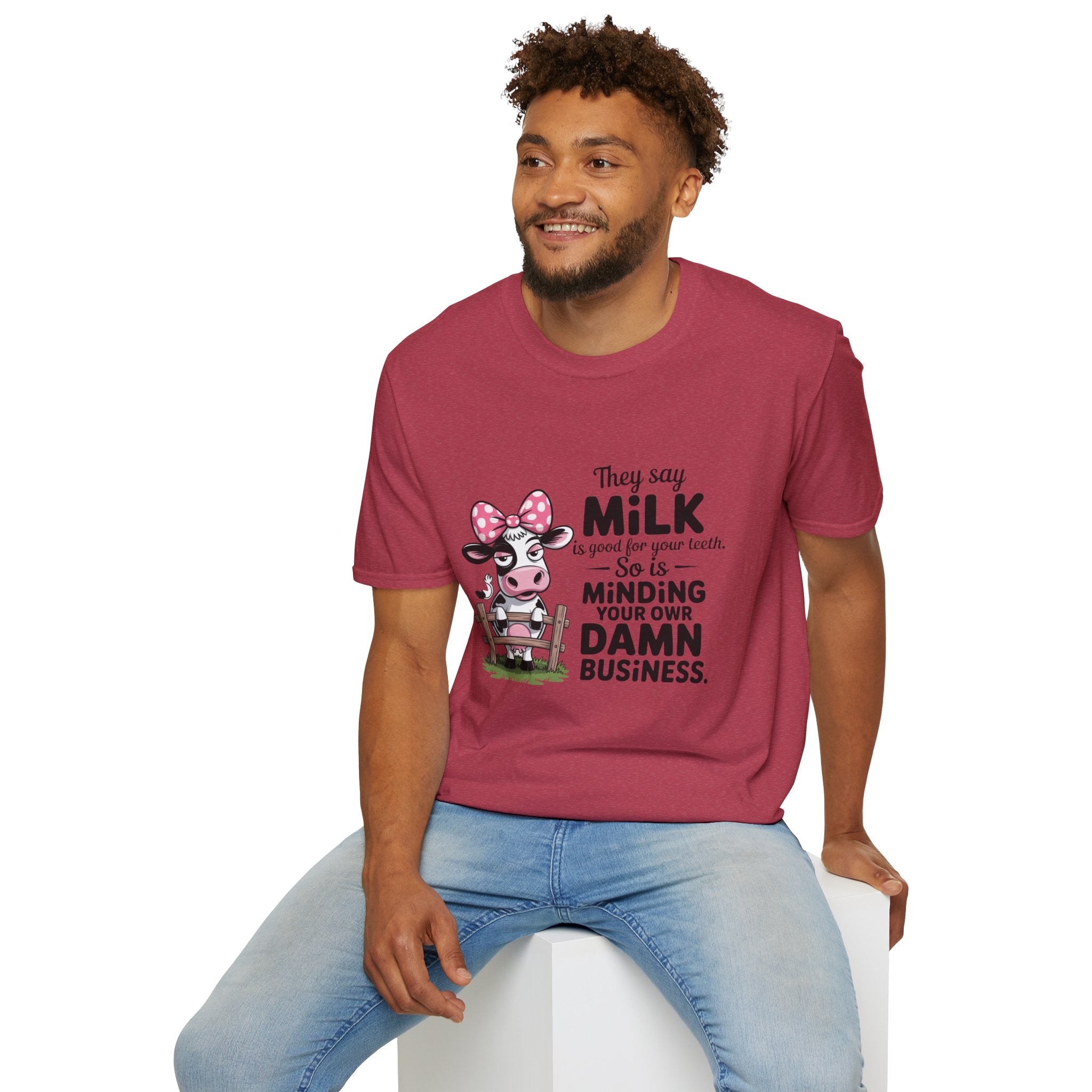 They Say Milk Is Good For Your Teeth - Funny Cow T-Shirt