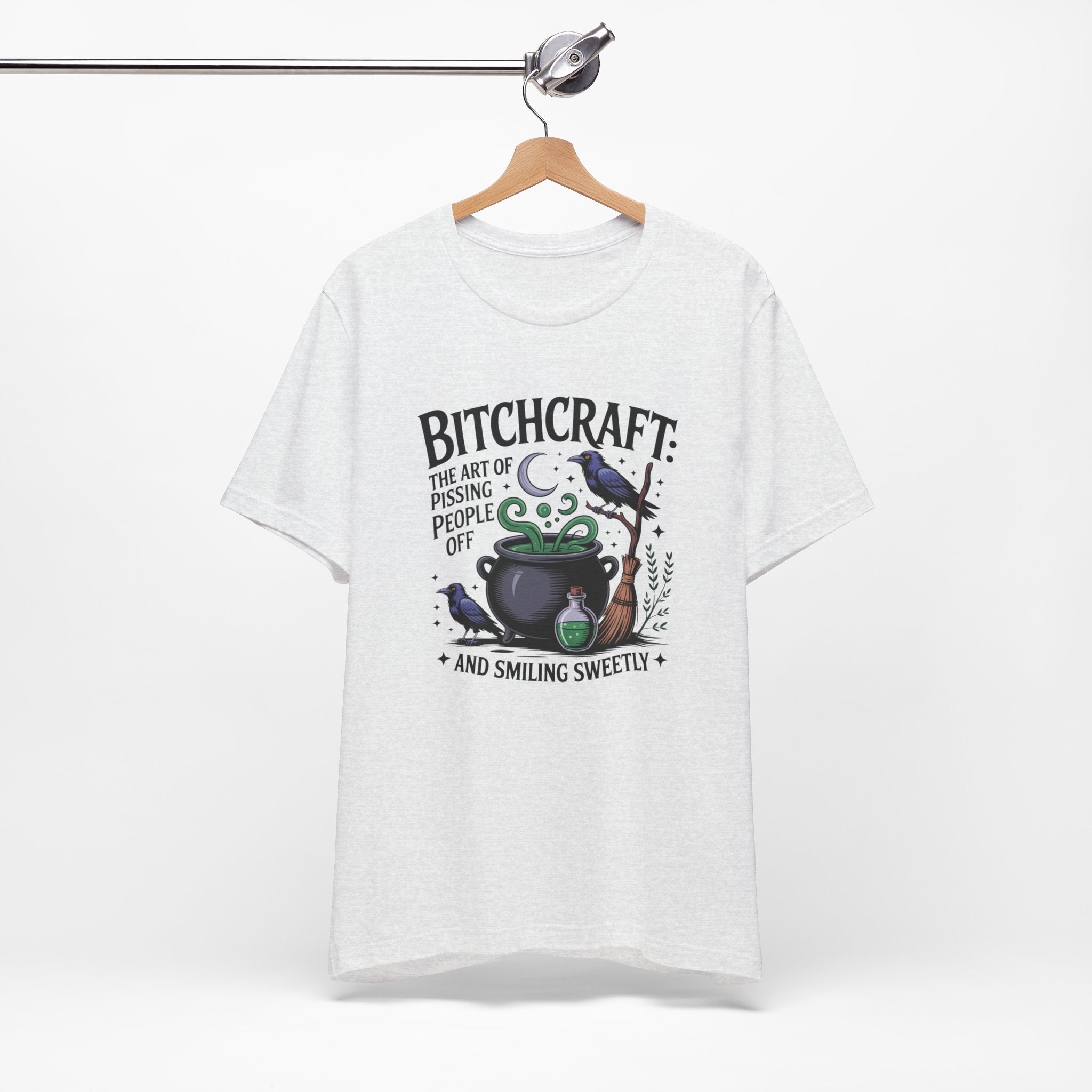 Bitchcraft Tee — "The Art of Pissing People Off and Smiling Sweetly" Witchy Graphic T‑Shirt