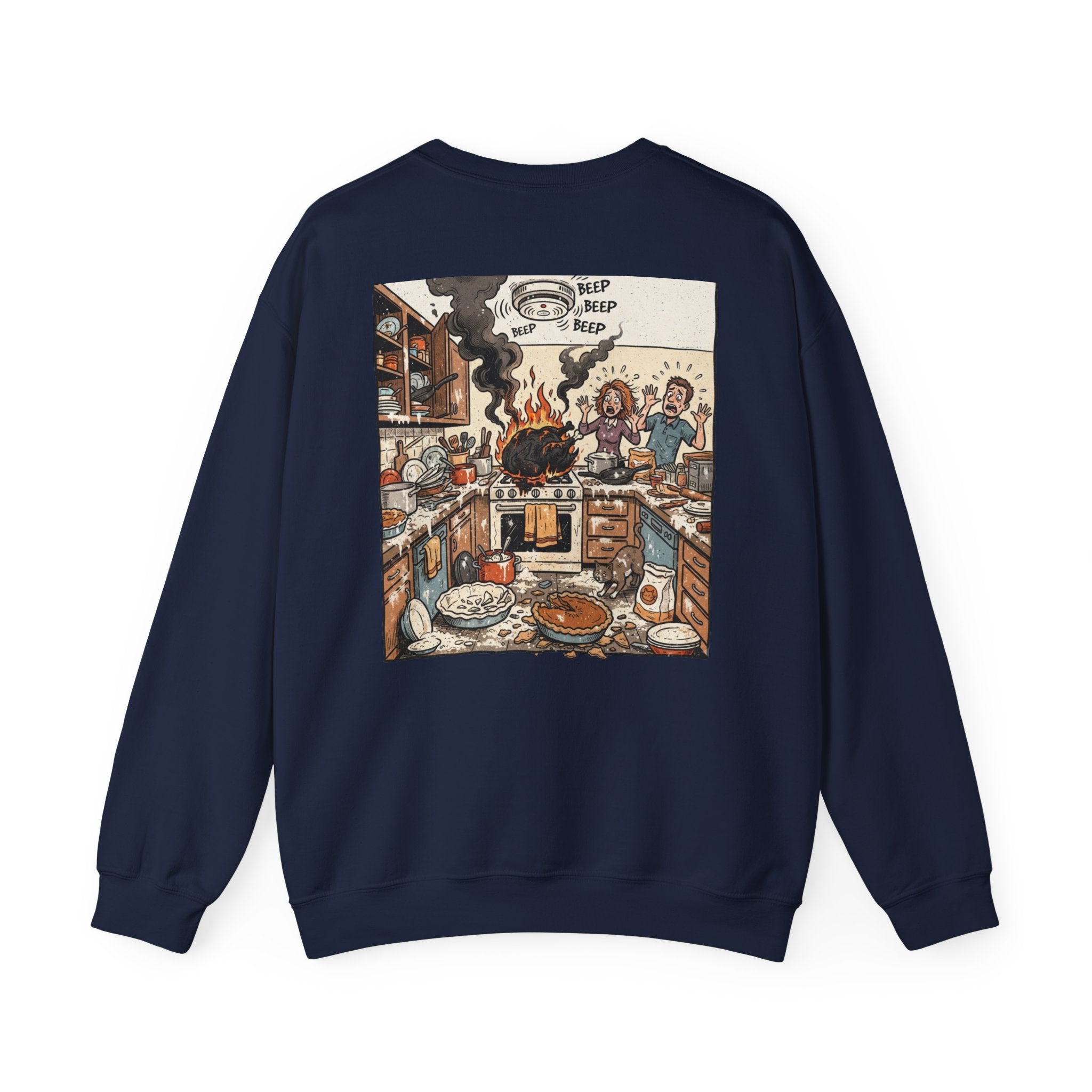 Funny Thanksgiving Chef Crewneck Sweatshirt — Certified Thanksgiving Chef Kitchen Disaster Humor Gift Pullover