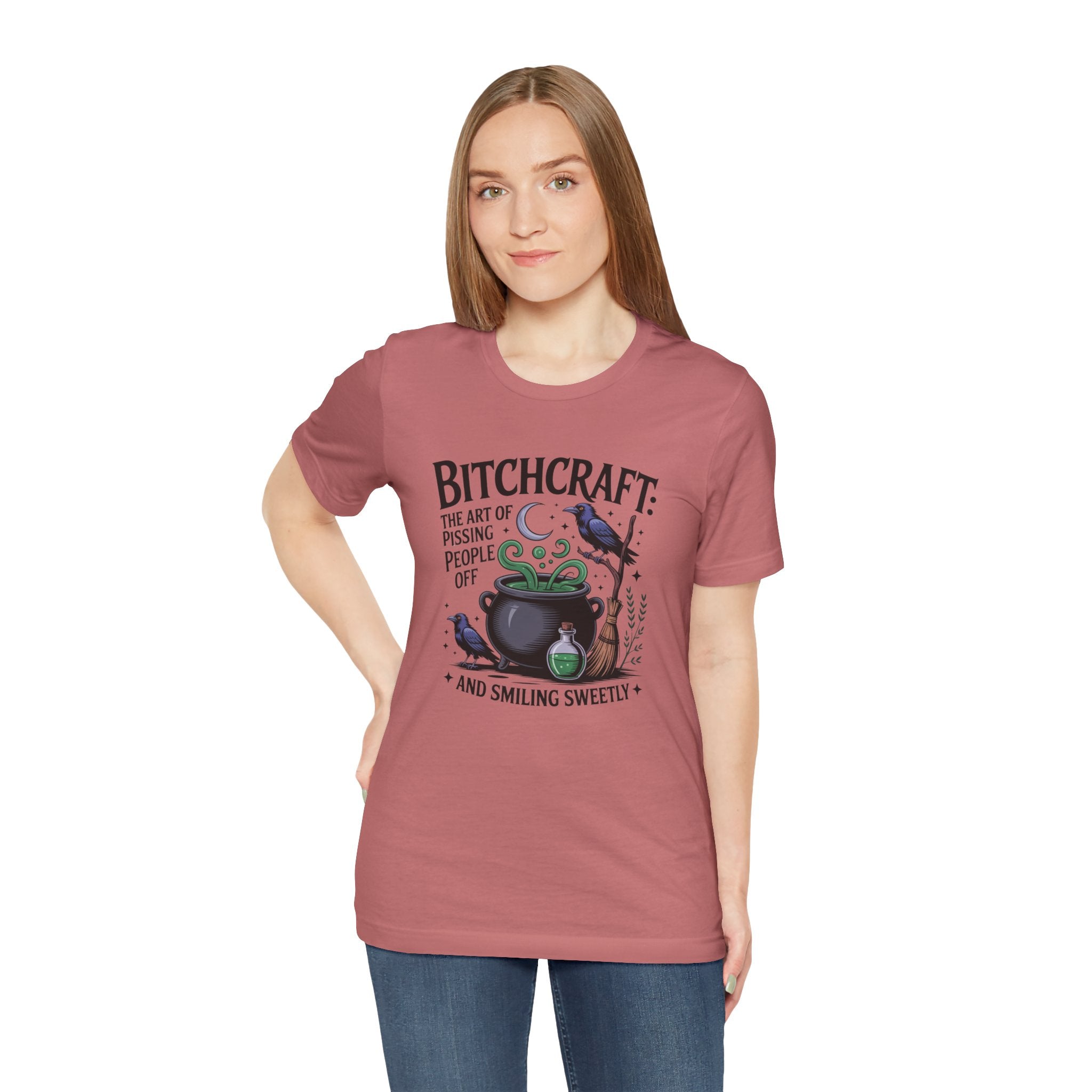 Bitchcraft Tee — "The Art of Pissing People Off and Smiling Sweetly" Witchy Graphic T‑Shirt