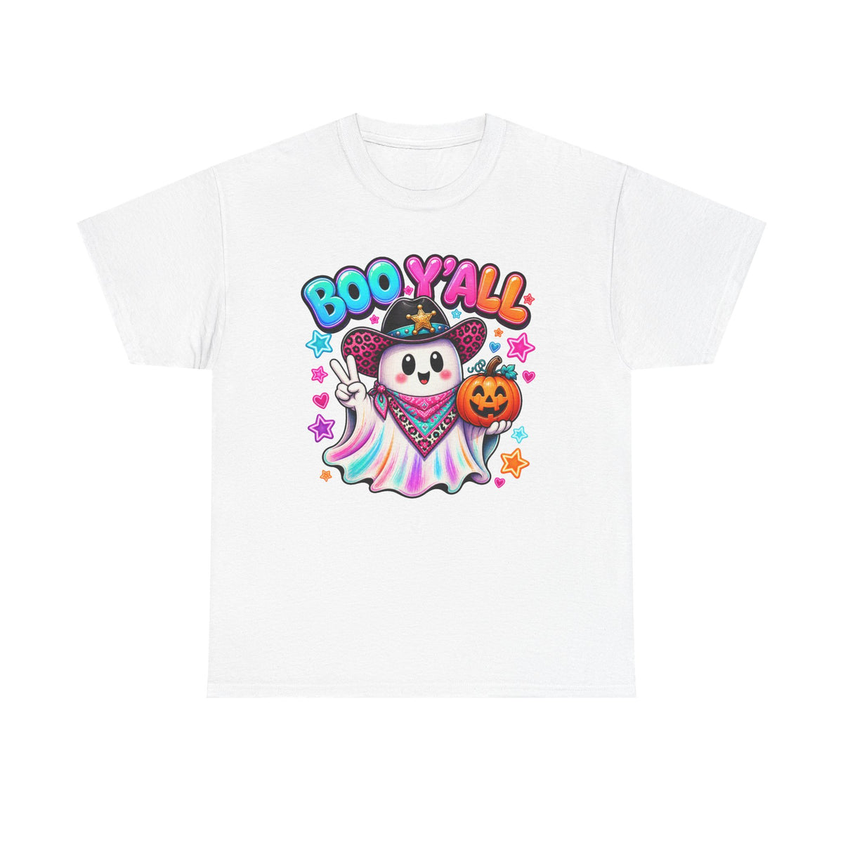 Boo Y’all Ghost Tee — Cute Halloween Pumpkin Trick-or-Treat T-Shirt
