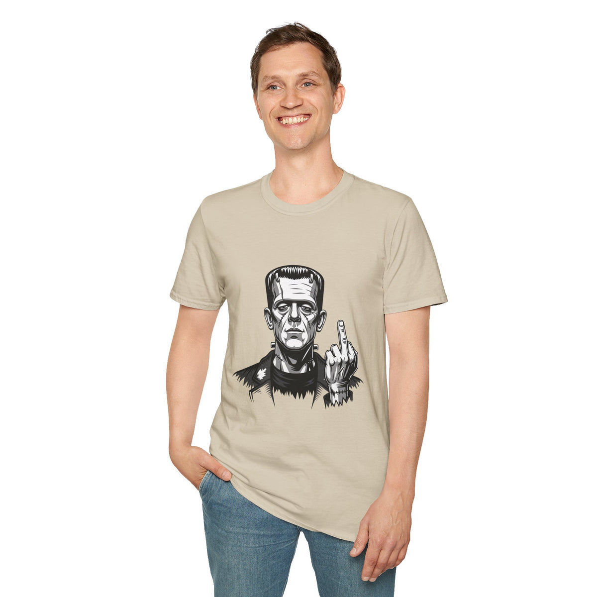 Frankenstein Middle Finger T-Shirt — Funny Gothic Monster Tee