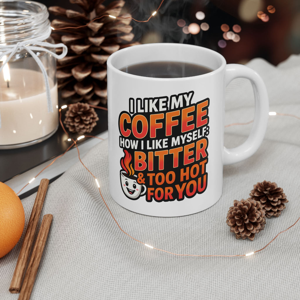 Coffee Mug - Funny "I Like My Coffee How I like Myself: Bitter and too hot for you" Ceramic Mug (11oz/15oz)