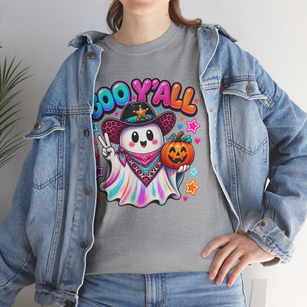 Boo Y’all Ghost Tee — Cute Halloween Pumpkin Trick-or-Treat T-Shirt