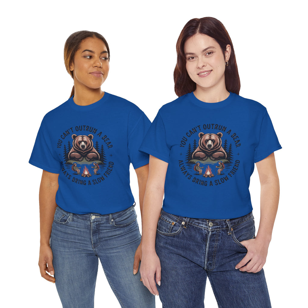 Bear Campfire T‑Shirt — "You Can't Outrun a Bear, Always Bring a Slow Friend" Camping Tee
