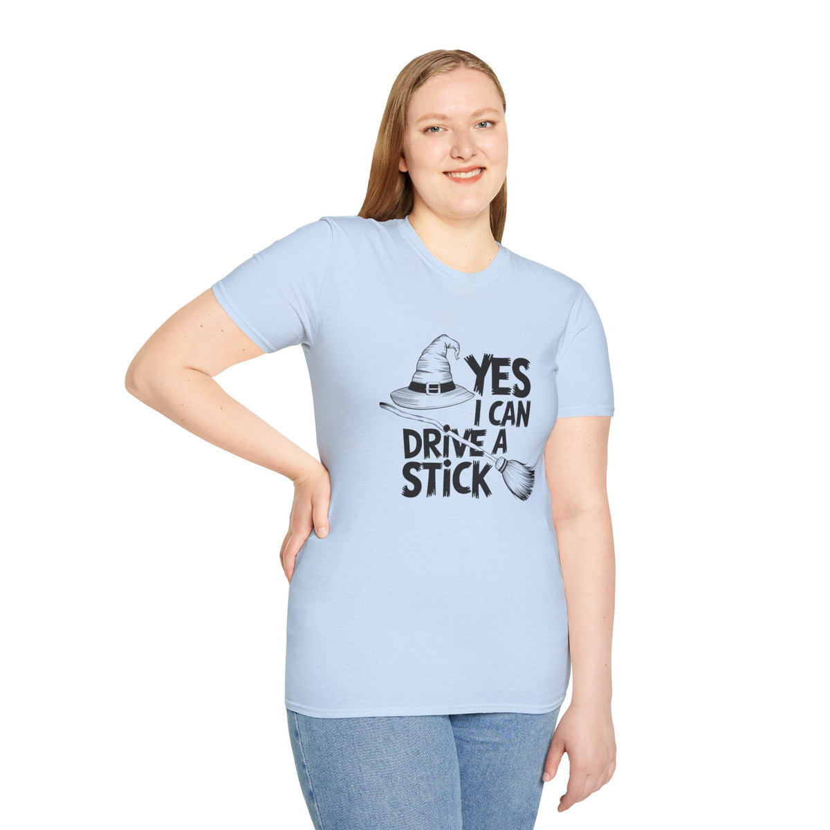 Witch Hat Tee - "Yes I Can Drive a Stick" Halloween T-Shirt