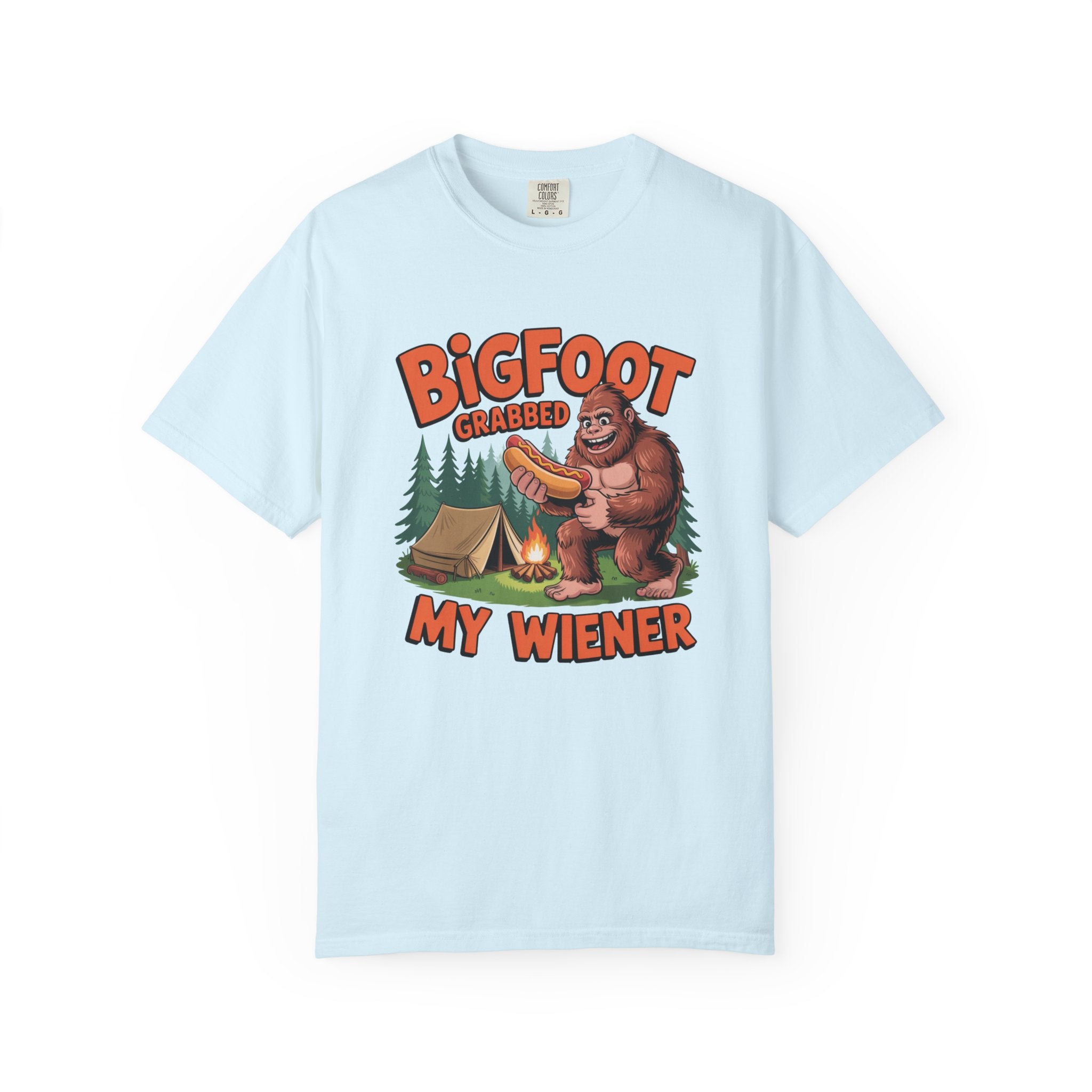 Bigfoot Grabbed My Wiener T-Shirt — Funny Camping Sasquatch Tee