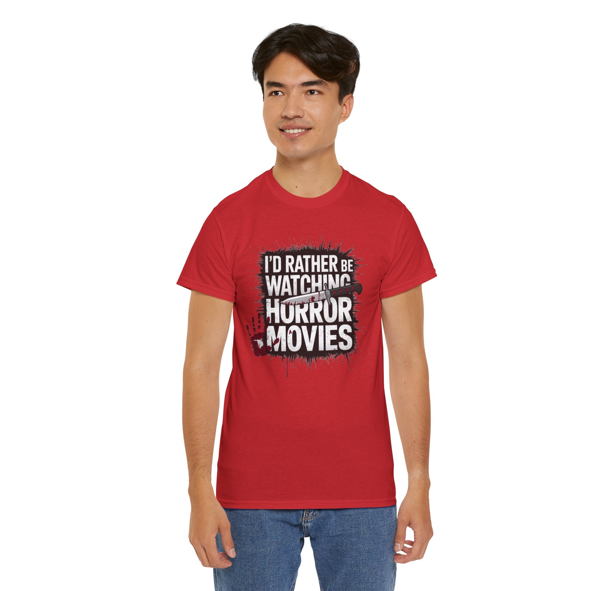 Horror Movie Fan T-Shirt — "I'd Rather Be Watching Horror Movies" Graphic Tee