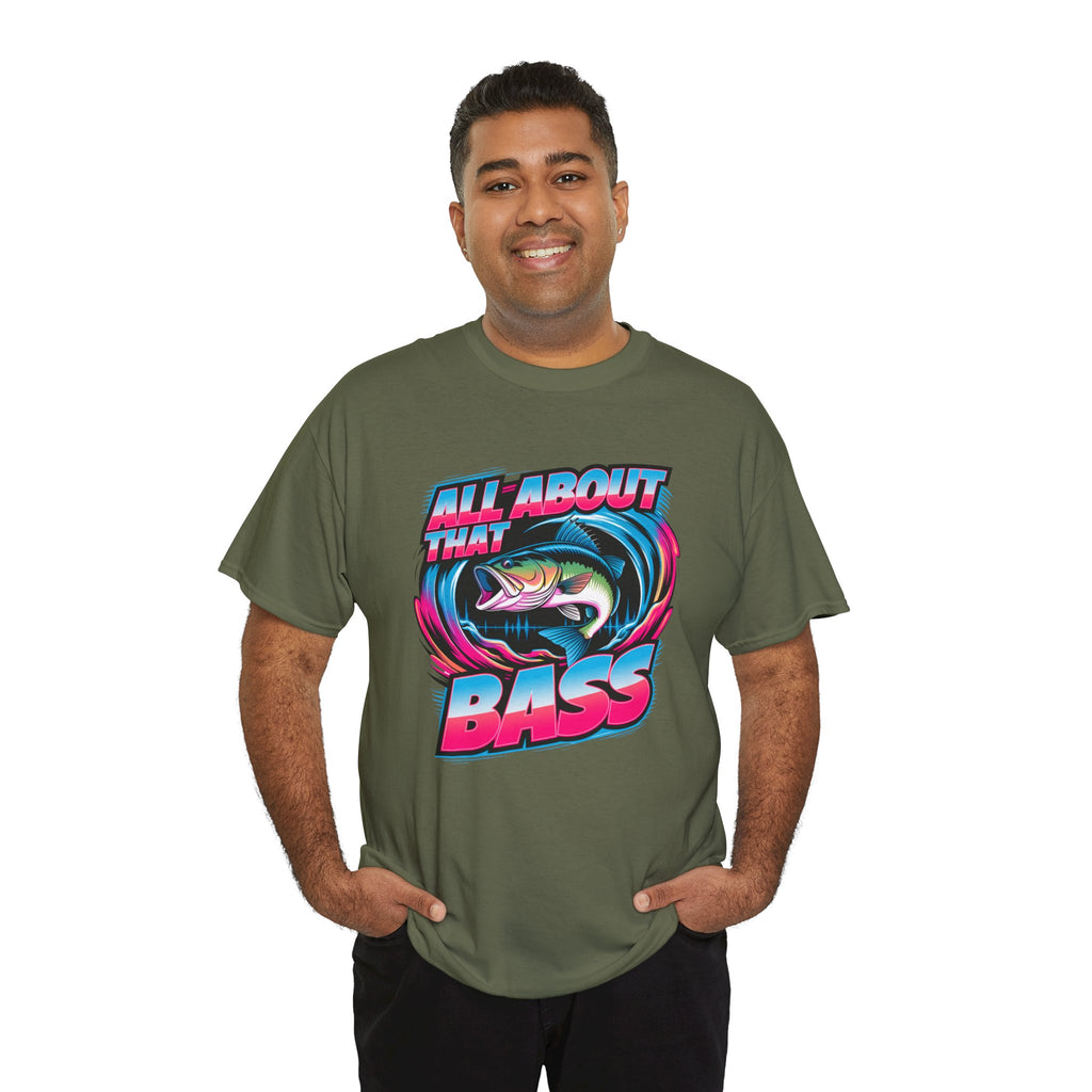 Bass Fishing T-Shirt — "All About That Bass" Retro Graphic Tee