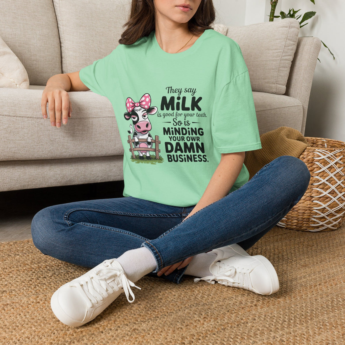 They Say Milk Is Good For Your Teeth - Funny Cow T-Shirt