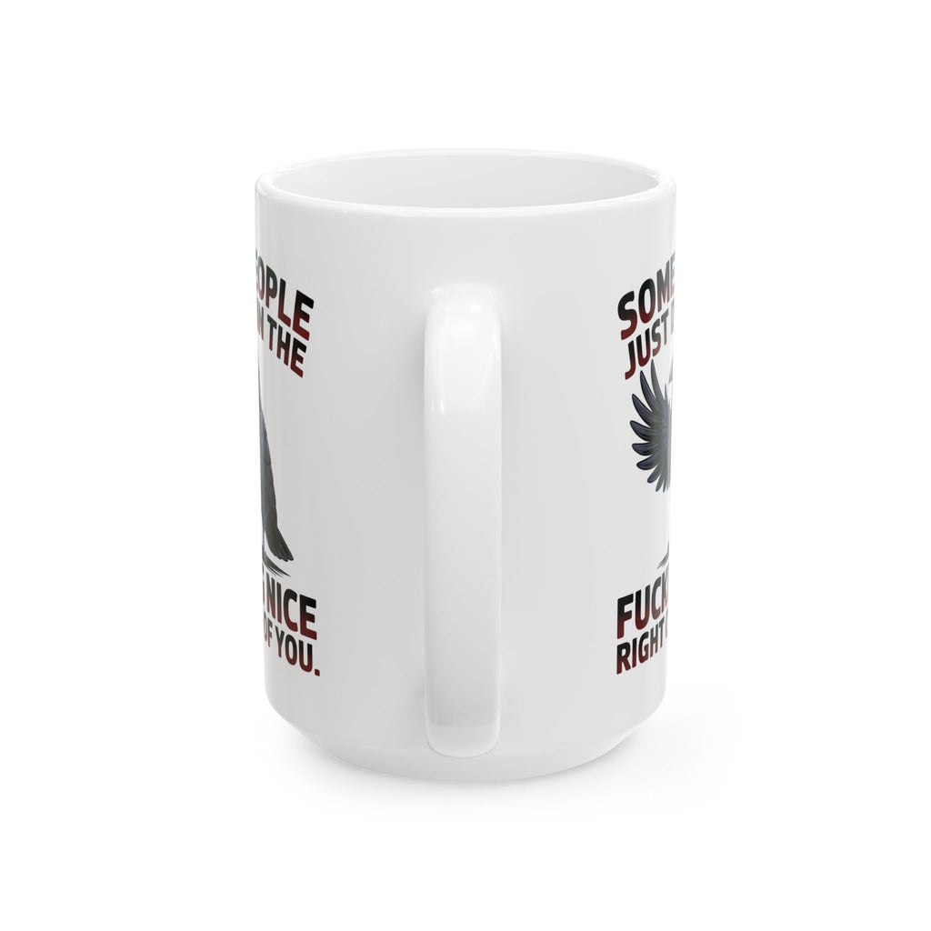 Ceramic Mug — Funny Dark Humor Coffee Mug with 'Some People Just Drain' Gothic Design