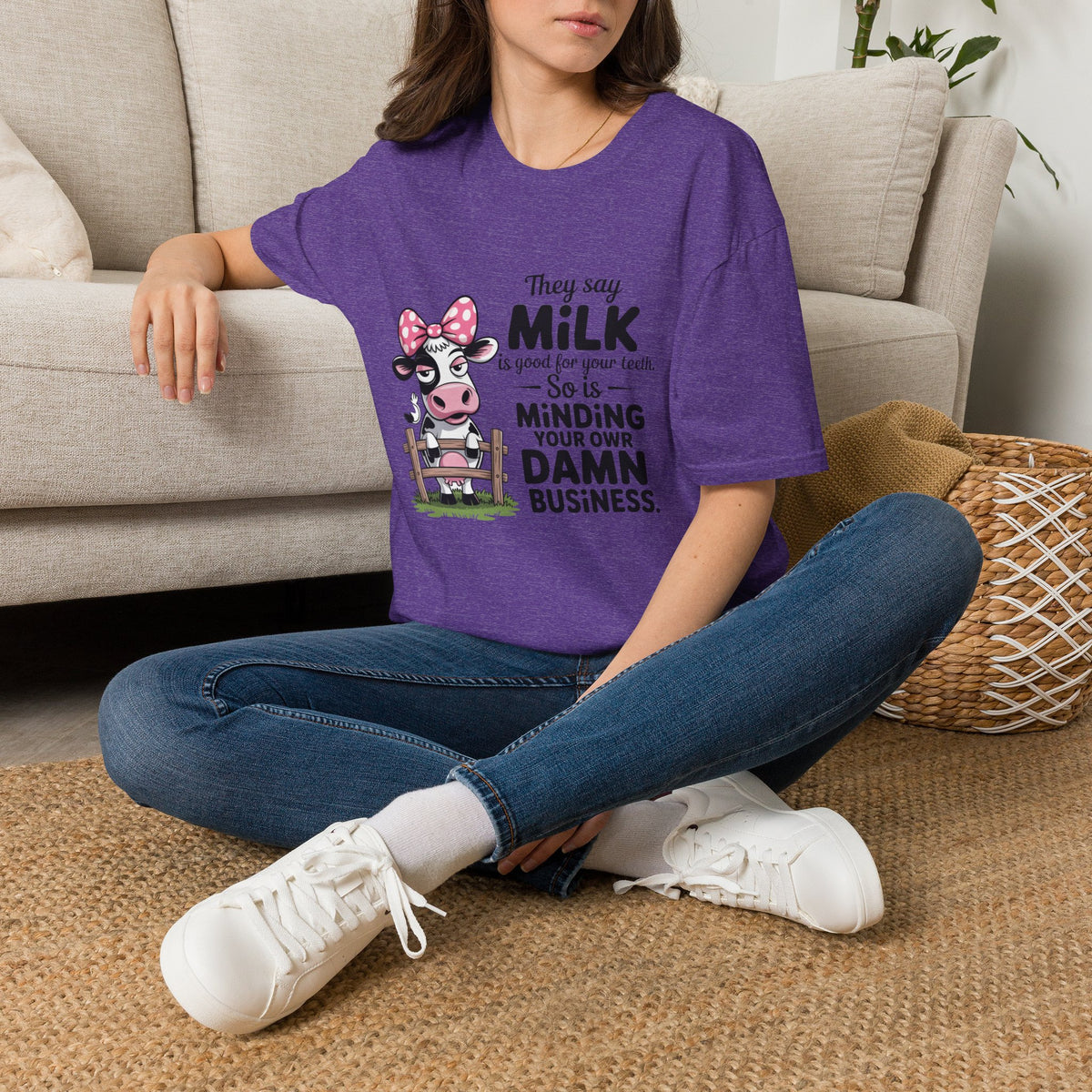 They Say Milk Is Good For Your Teeth - Funny Cow T-Shirt