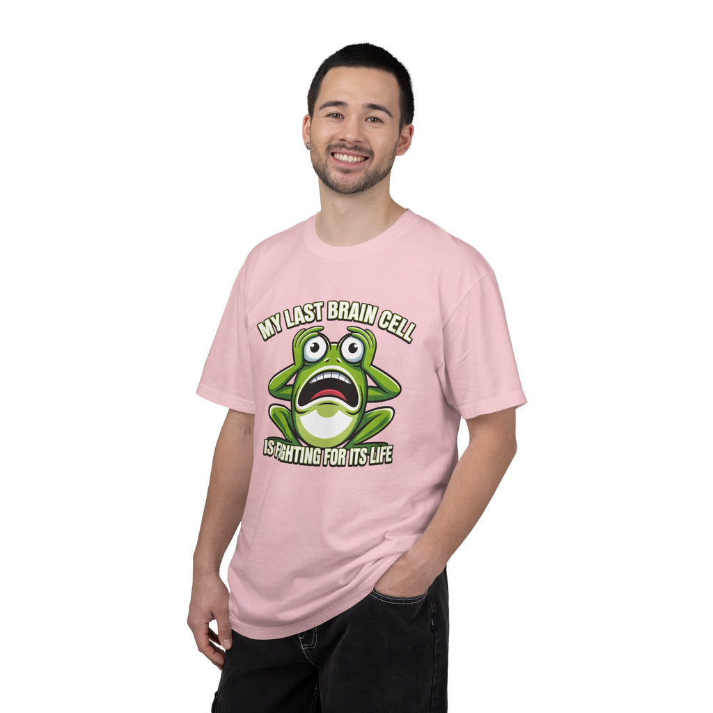 Funny Frog Graphic T-Shirt — My Last Brain Cell Is Fighting For Its Life Humor Gift Tee for Women
