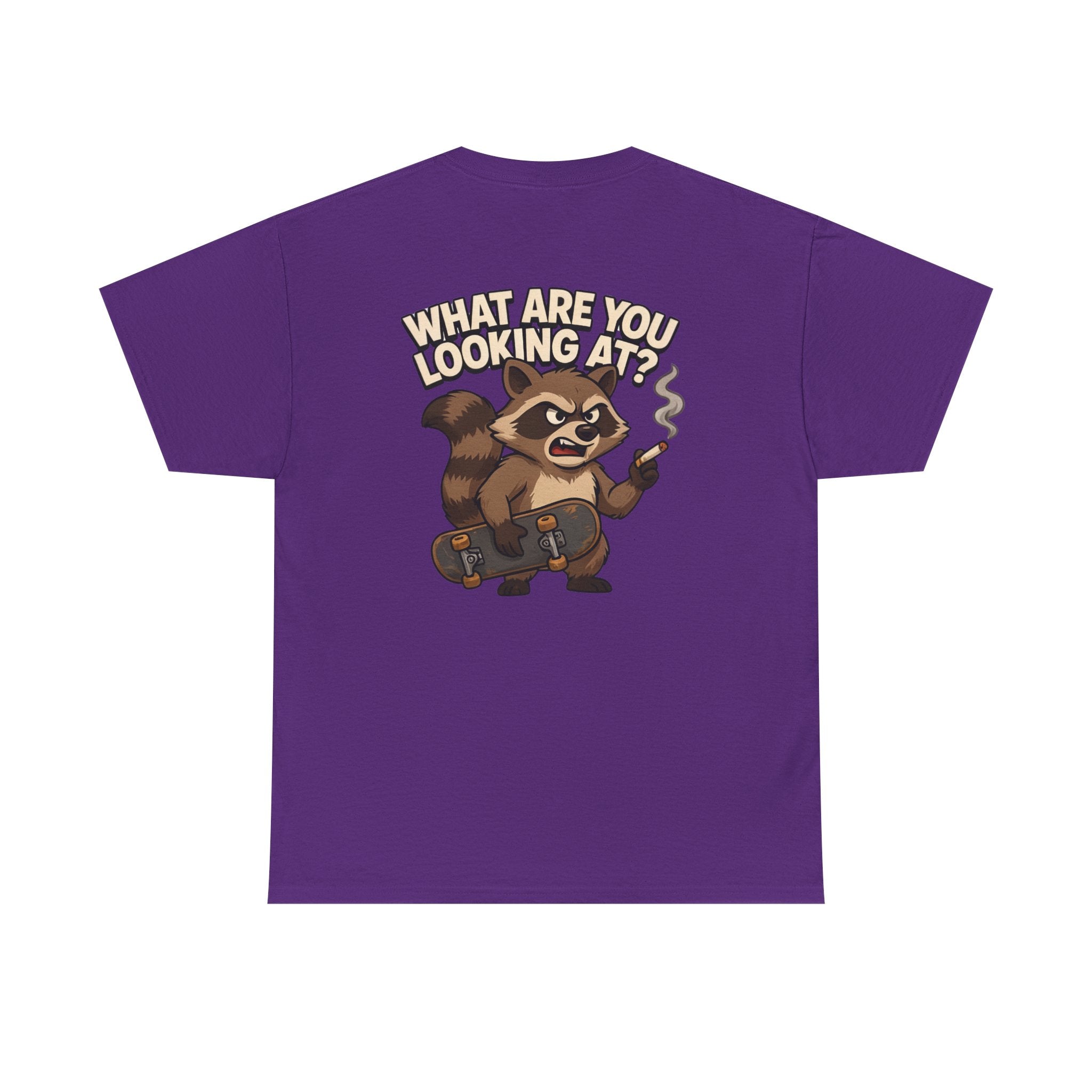 Graphic Tee — "What Are You Looking At?" Raccoon Illustration T-Shirt