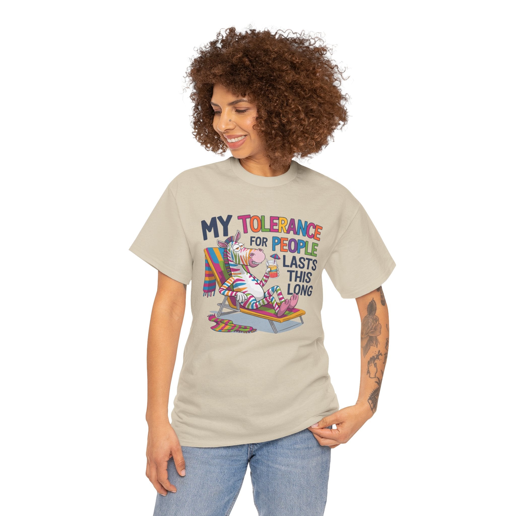 Funny Unicorn T-Shirt — “My Tolerance for People Lasts This Long” Graphic Tee