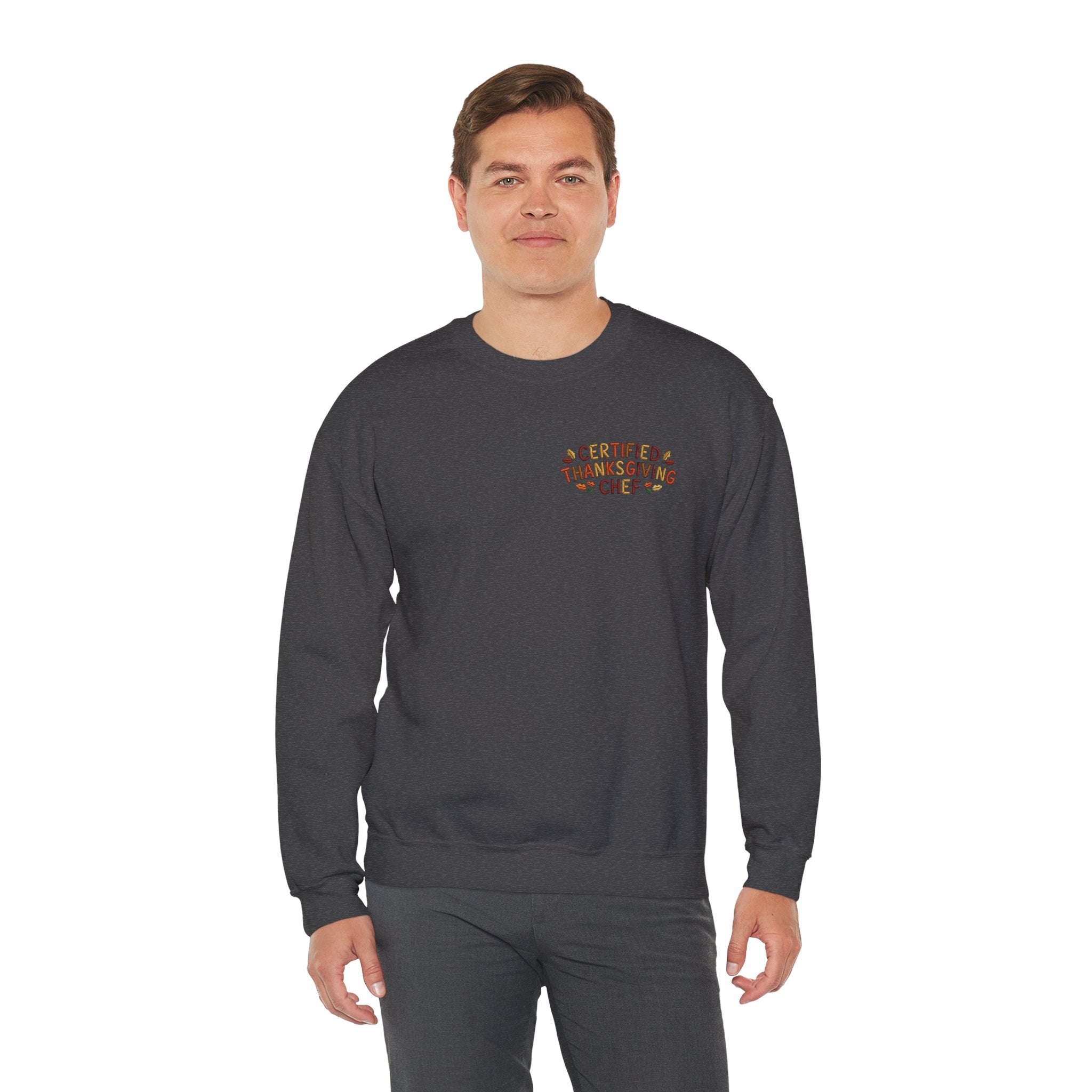 Funny Thanksgiving Crewneck Sweatshirt — Certified Thanksgiving Chef Rustic Holiday Gift Pullover