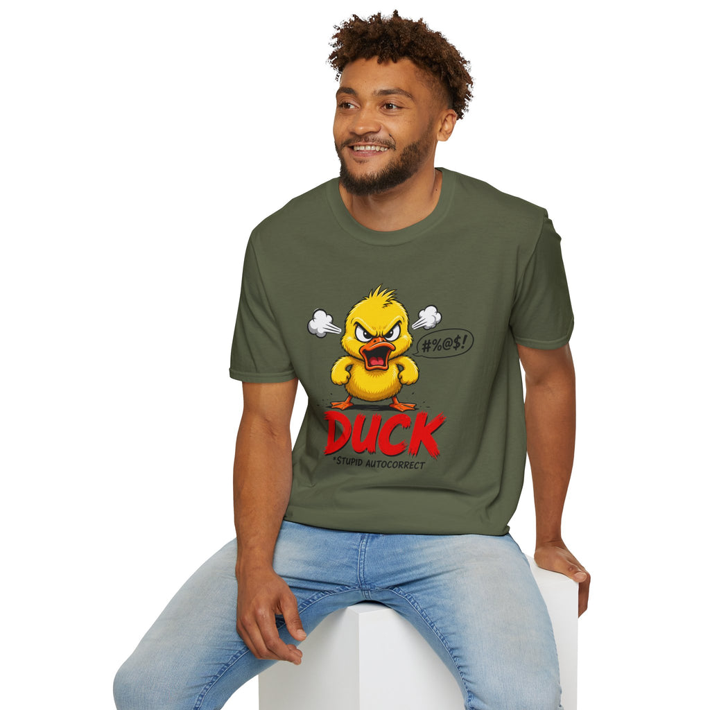 Angry Duck T-Shirt — Funny "Duck (Stupid Autocorrect)" Graphic Tee