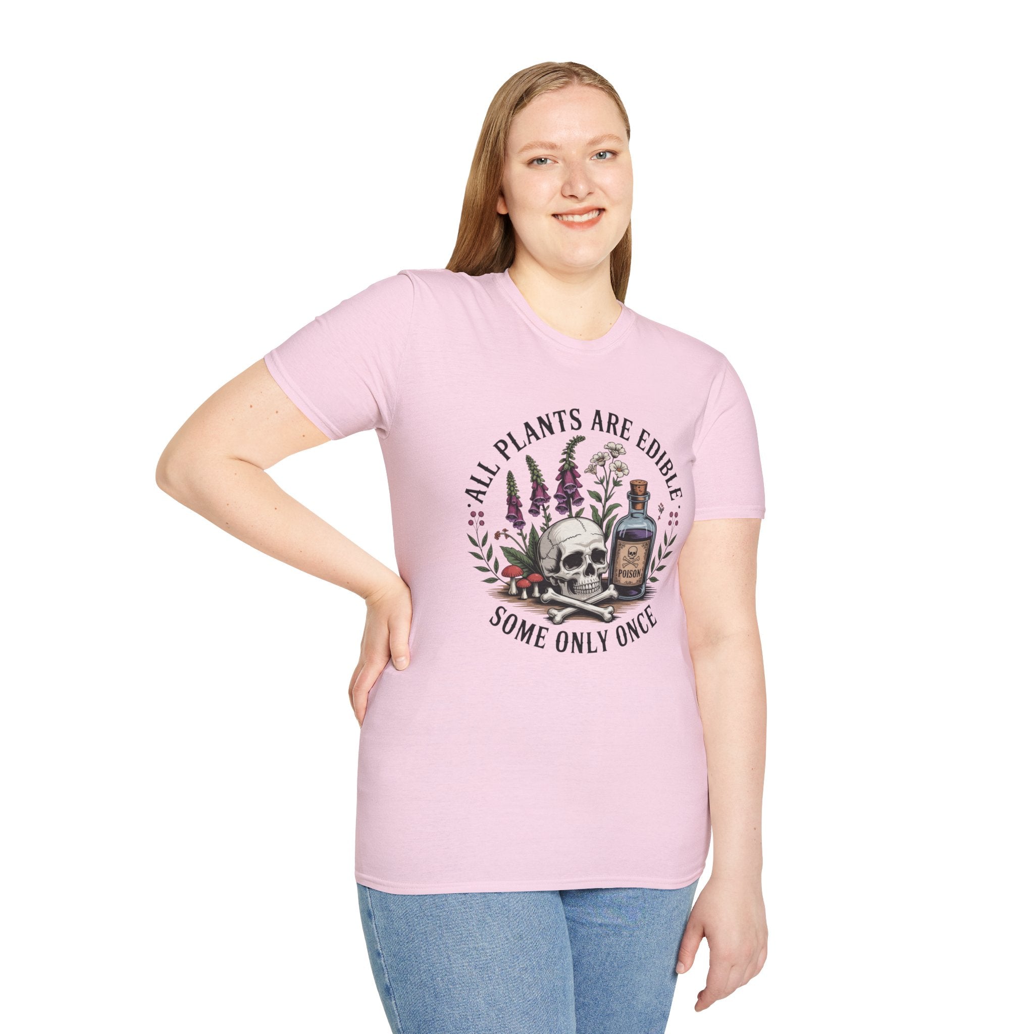 All Plants Are Edible T-Shirt — Botanical Skull & Apothecary Graphic Tee