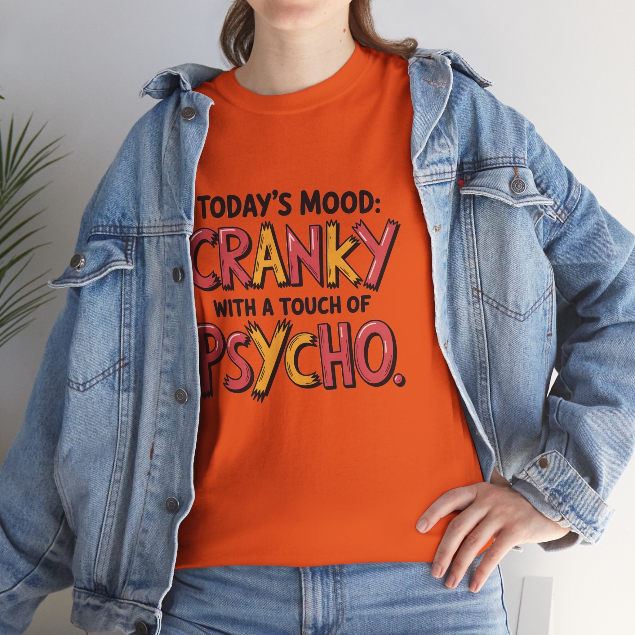 Cranky with a Touch of Psycho T-Shirt — Funny Mood Graphic Tee