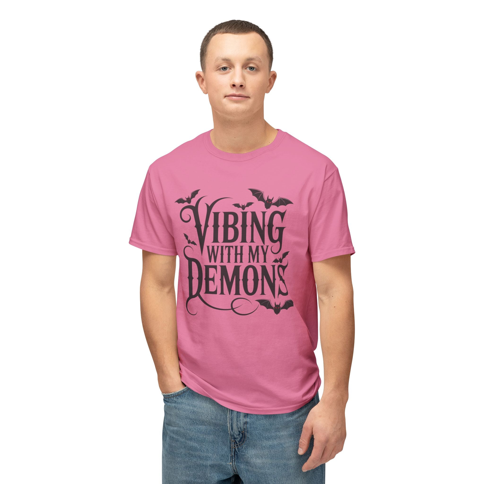 Funny Gothic Halloween T-Shirt — Vibing With My Demons Dark Humor Gift Tee