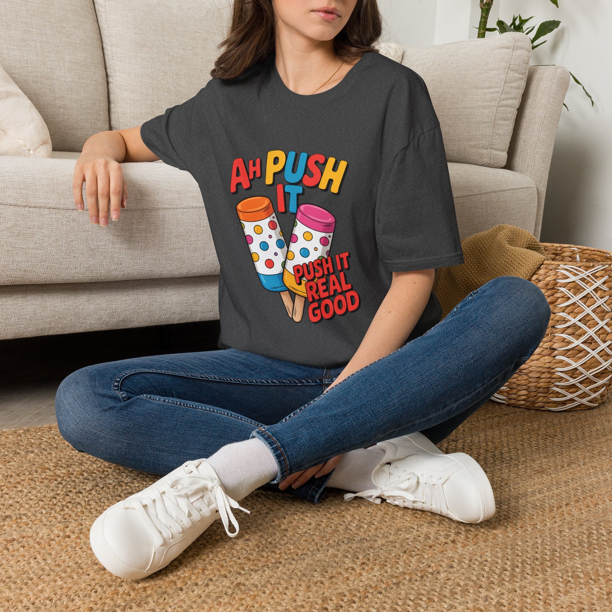 T-Shirt — “Ah Push It” Ice Cream Graphic Tee