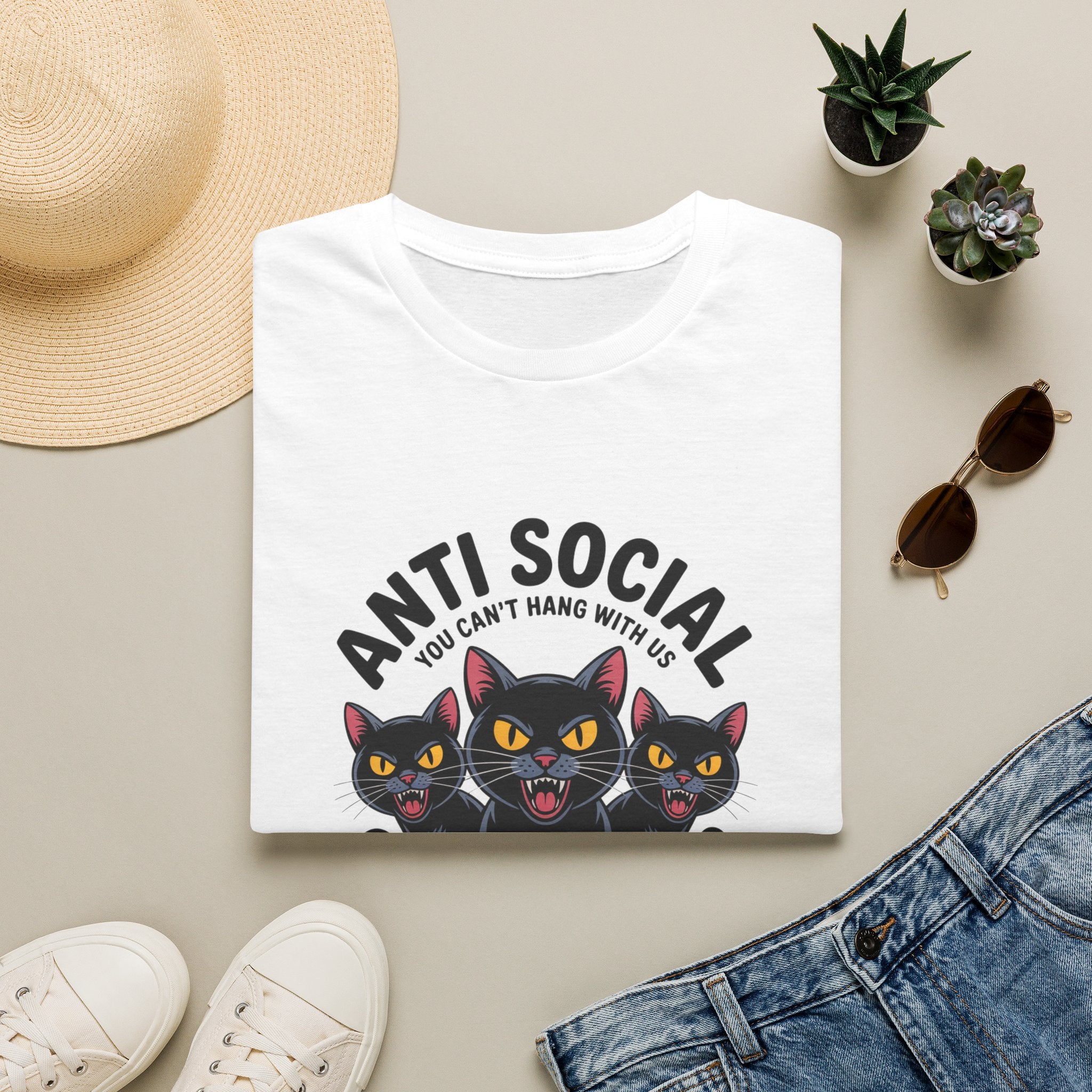 Anti Social Social Club Cat T-Shirt — "You Can't Hang With Us" Graphic Tee